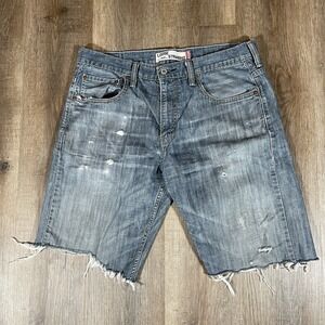 Levis Men's 569 Loose Straight Denim  Cutoff‎ Shorts Size 33 Jorts Dark Wash